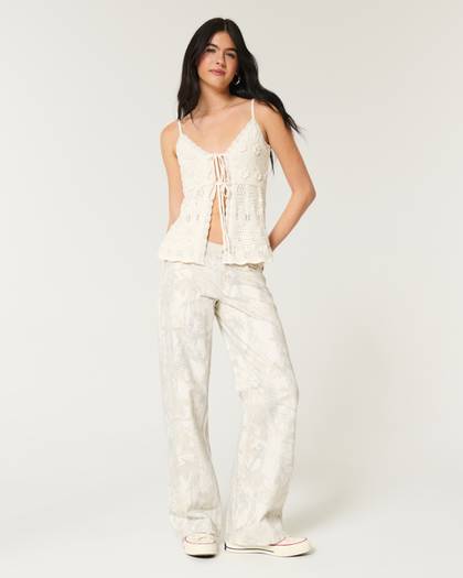 Low-Rise Camo Baggy Jeans