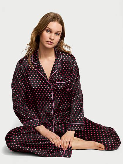 Glazed Satin Long Pajama Set