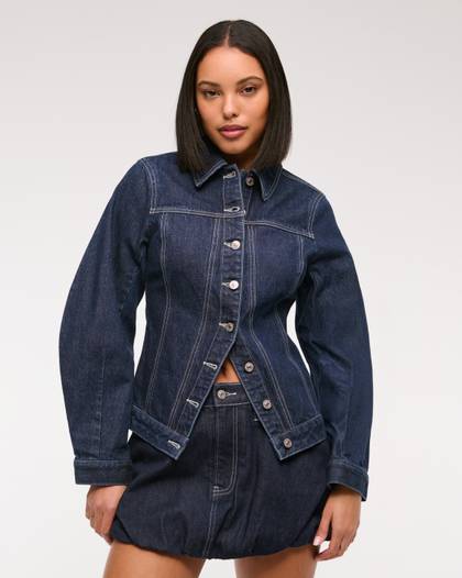 Slim Barrel Sleeve Denim Jacket