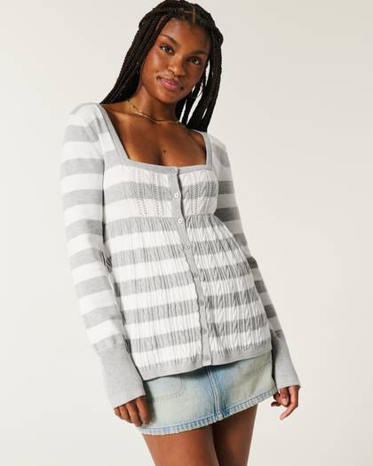 Easy Long-Sleeve Babydoll Sweater
