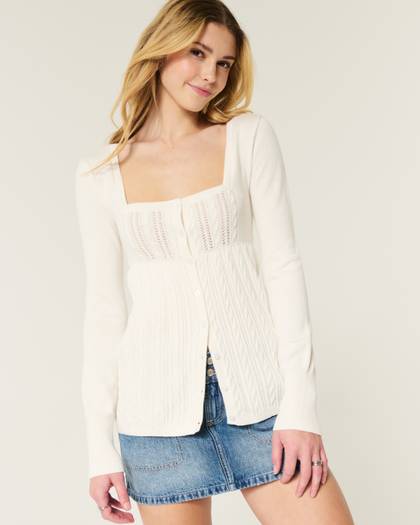Easy Long-Sleeve Babydoll Sweater