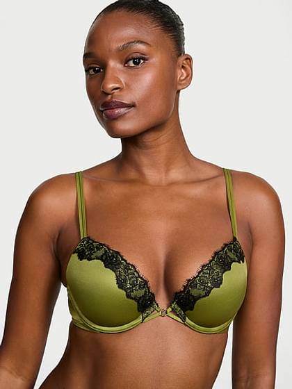 Smooth Lace-Trim Push-Up Bra