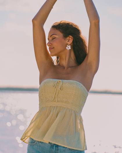 Easy Crochet-Style Strapless Babydoll Top