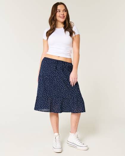 Polka Dot Midi Skirt