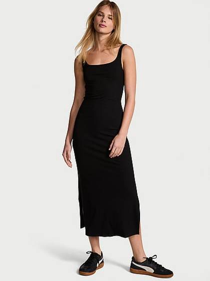 All-Day Soft Rib Bodycon Midi Dress