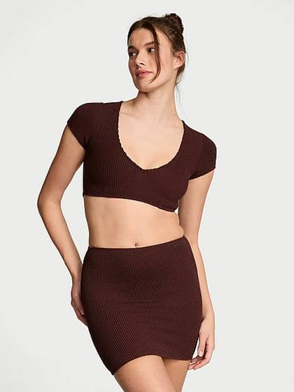 Crinkle Swim Cover-Up Skirt