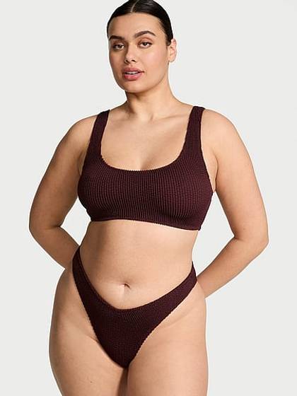 Crinkle Scoop Bralette Bikini Top