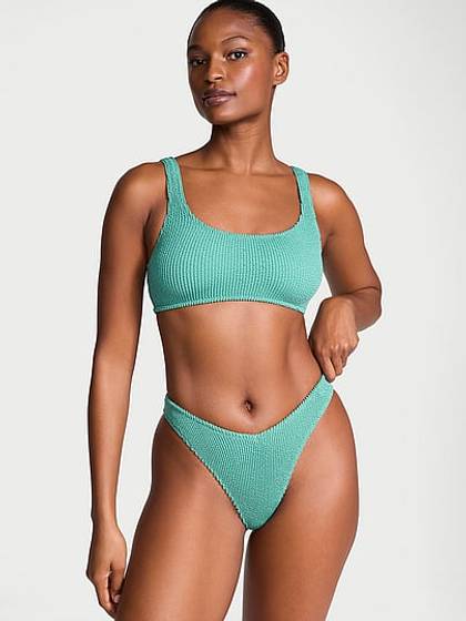 Crinkle Scoop Bralette Bikini Top