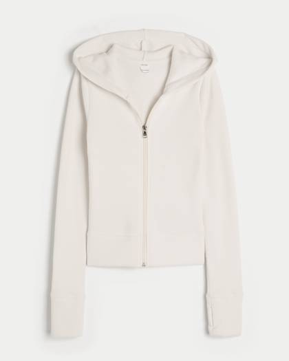 Gilly Hicks Waffle Zip-Up Hoodie