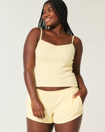 Cozy Pointelle Bow Shortie