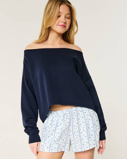 Easy Double Off-the-Shoulder Sweatshirt
