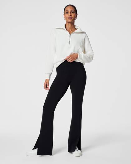 SPANX AirEssentials® Slim Flare Pant with Front Slit | Very Black - Black