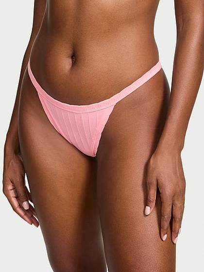Stretch Cotton Rib V-String Panty