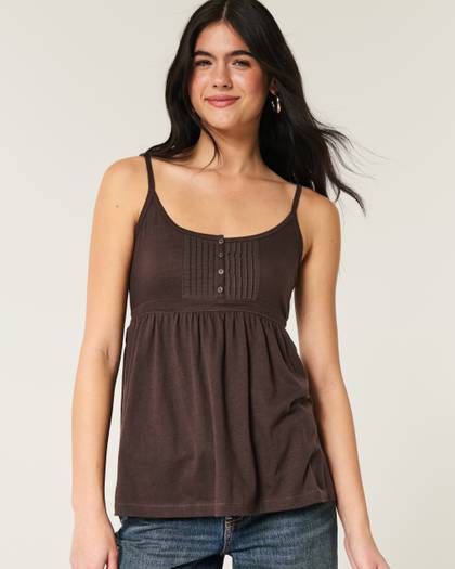 Easy Scoop Henley Babydoll Top