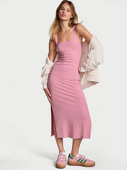 All-Day Soft Rib Bodycon Midi Dress