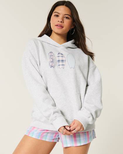 Oversized Surfboard Graphic Hoodie