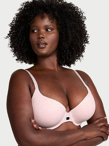 Perfect Shape Cotton Logo Hardware Push-Up Bra