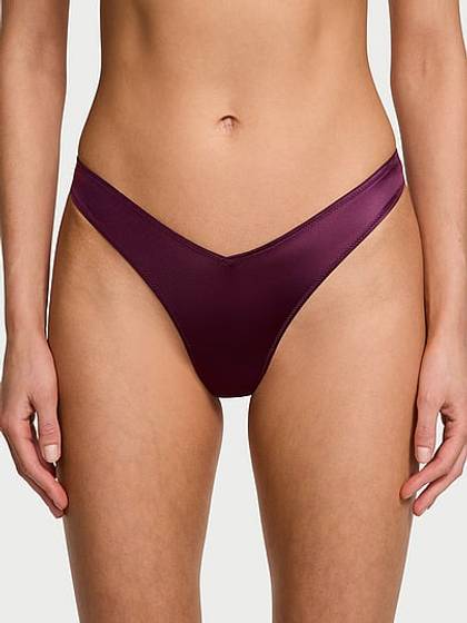 Smooth Strappy-Back High-Leg Thong Panty