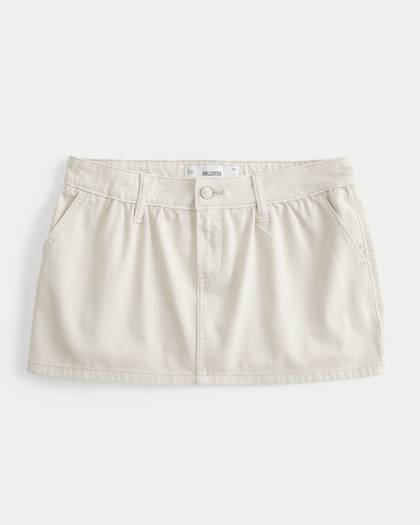 Low-Rise Denim Mini Skort