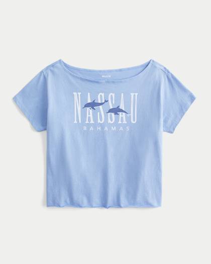 Easy Off-the-Shoulder Nassau Graphic Tee