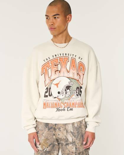Boxy University of Texas Graphic Crew Sweatshirt