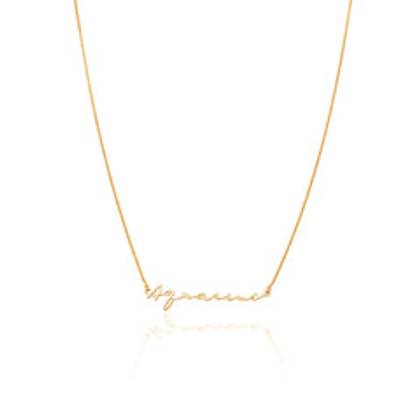 Sterling Silver Signature Name Necklace (Gold)