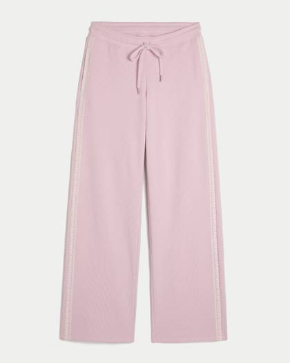 Gilly Hicks Waffle Lace Low-Rise Straight Pants