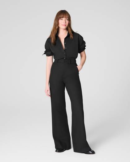 SPANXsupersmooth™ Stretch Twill Wide Leg Pant - Classic Black