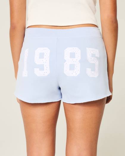 Lace Graphic Mini Fleece Shorts