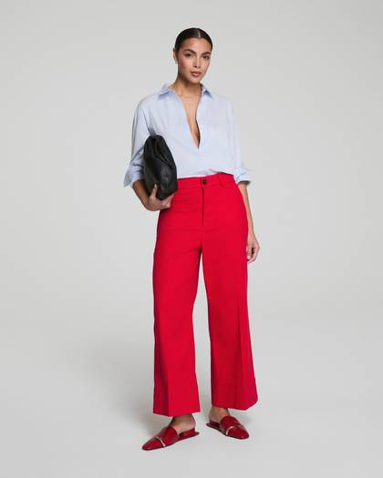 SPANXsupersmooth™ Stretch Twill Cropped Wide Leg Pant - Spanx Red