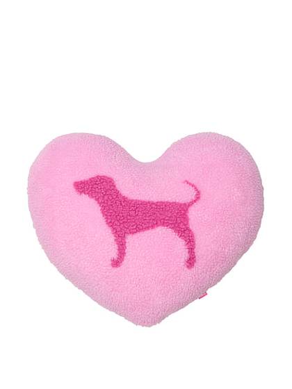PINK Dog Heart Throw Pillow