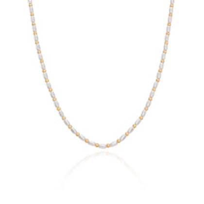 Pearl Chain Necklace (Gold)
