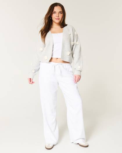 Linen-Blend Baggy Pull-On Pants
