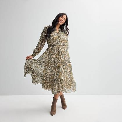Women's Farmers Market Embroidered Floral Long Sleeve Maxi Dress
