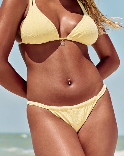 Jacquard Wide-Strap Cheekiest Bikini Bottom