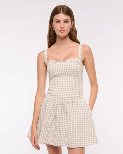 Premium Linen Drop-Waist Skort