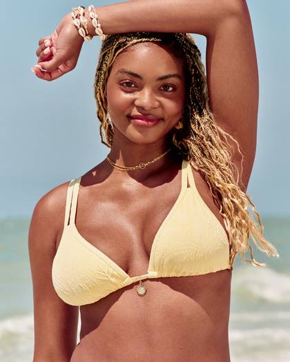 Jacquard Double-Strap Triangle Bikini Top