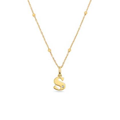 Retro Initial Necklace (Gold)