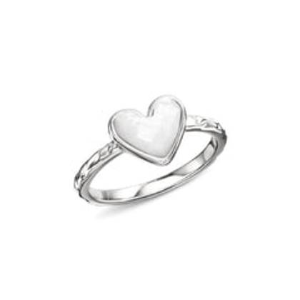 White Quartz Heart Ring (Silver)