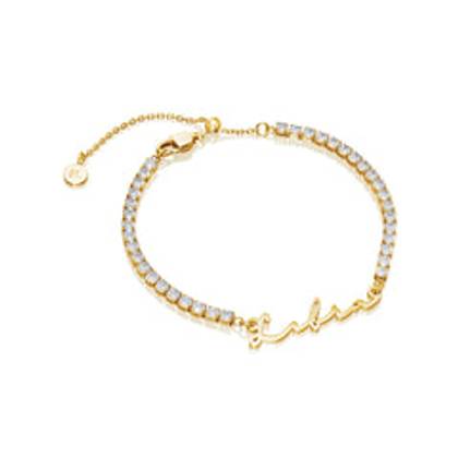 Signature Name Tennis Bracelet (Gold)
