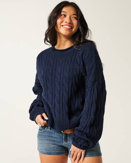 Easy Roll-Neck Crew Sweater
