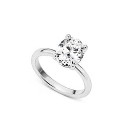 Oval Cut Solitaire Ring 2ct (Silver)