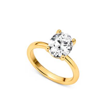 Oval Cut Solitaire Ring 2ct (Gold)