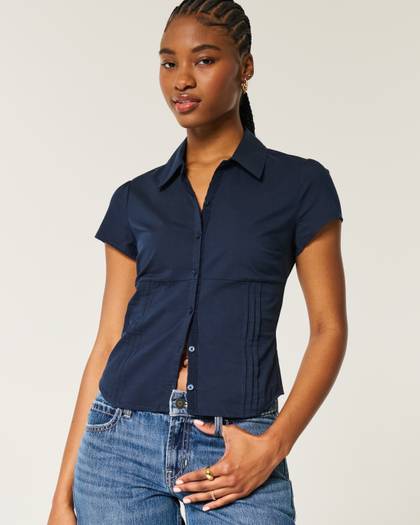 Short-Sleeve Poplin Shirt