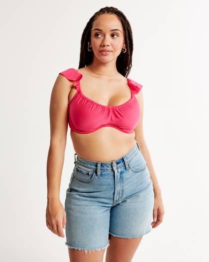 Curve Love Ruffle Strap Underwire Bikini Top