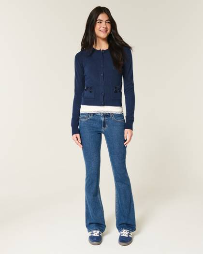 Low-Rise Medium Wash Bootcut Jeans
