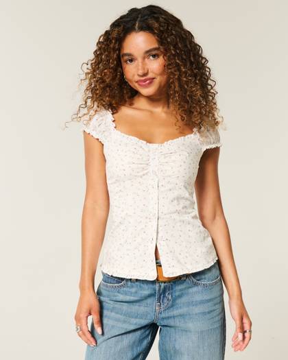 On/Off-the-Shoulder Poplin Blouse