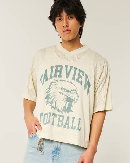 Boxy Crop Fairview Football Graphic Jersey