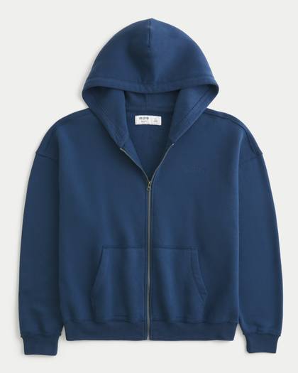 Boxy Zip-Up Hoodie