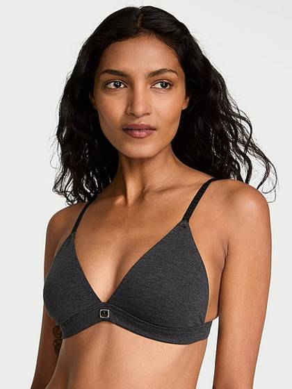 Cotton Logo Hardware Triangle Bralette
